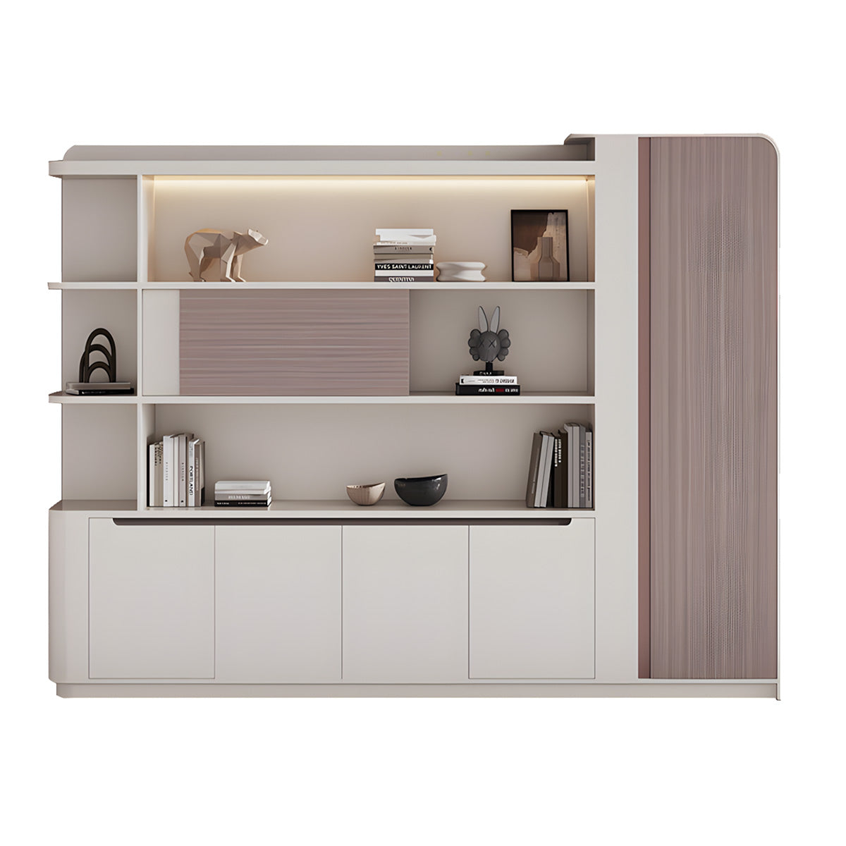 Durable Eco-Friendly Storage Cabinet with Open Shelves for Office