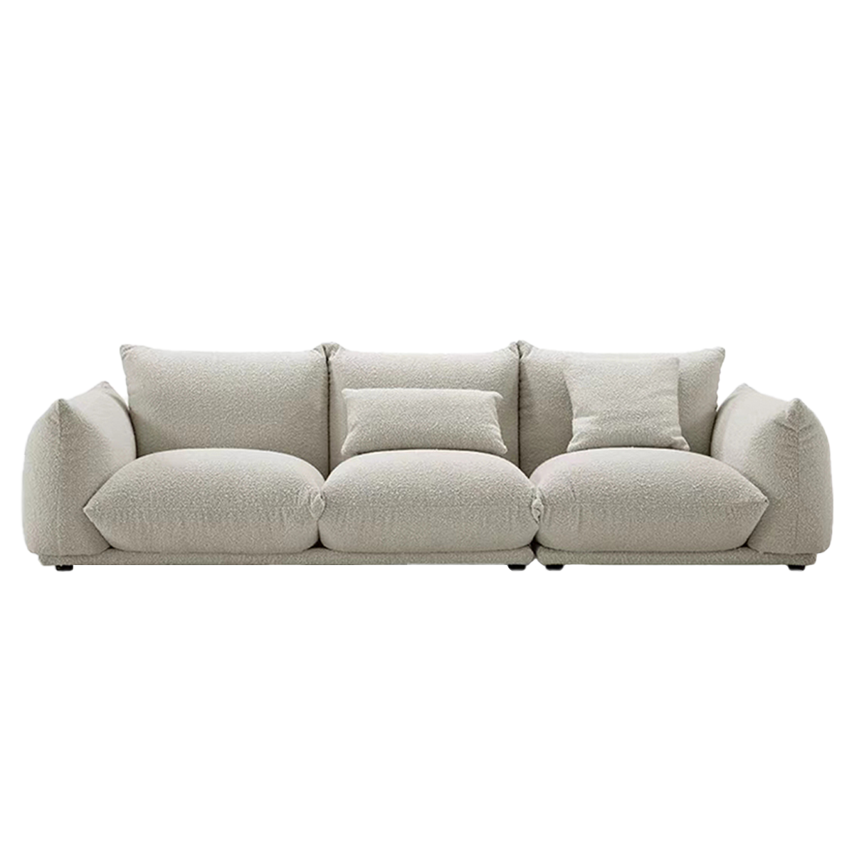 Modern Minimalist White Fabric Sofa with Backrest