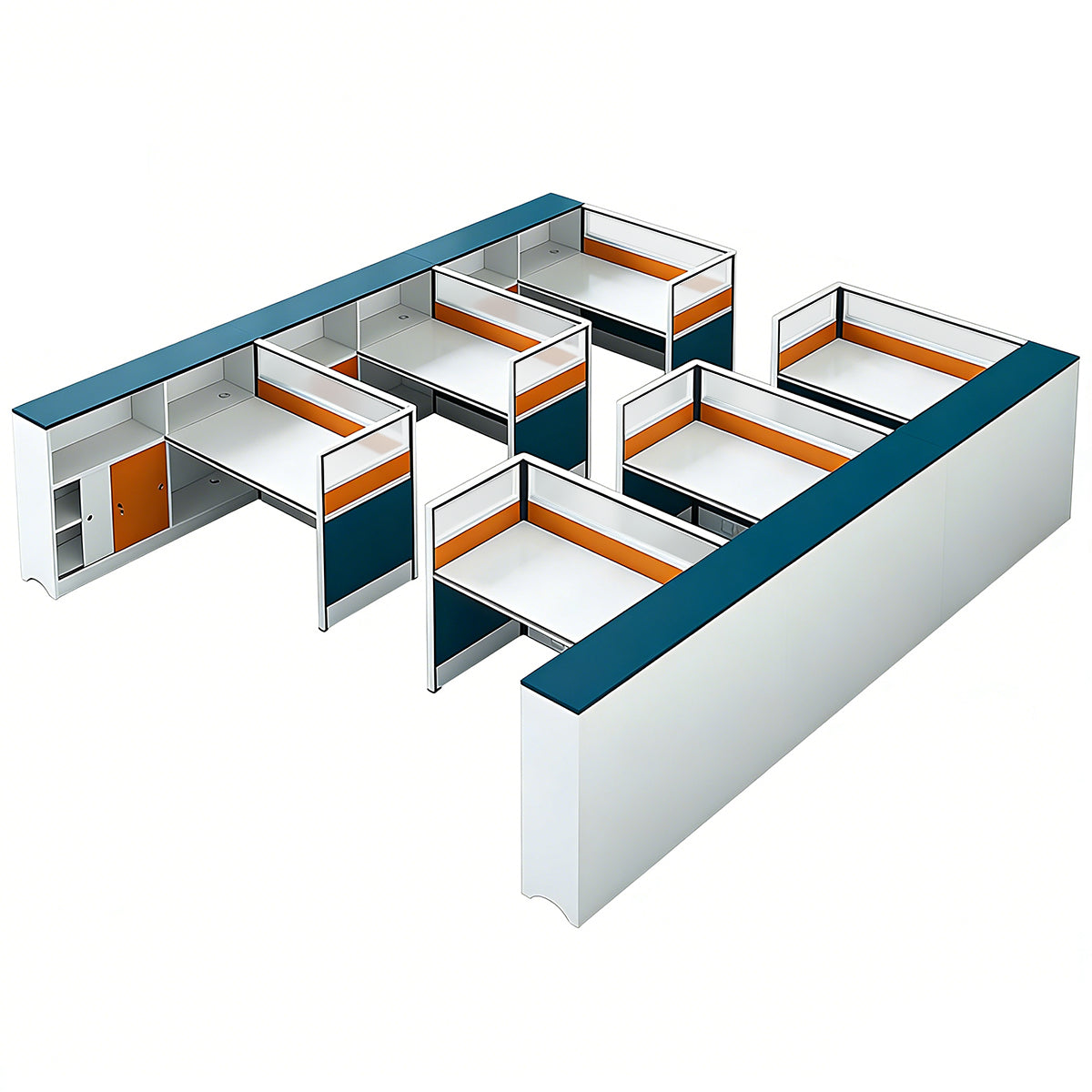 Contemporary, Stylish Multipurpose Employee Desk with Various Color Combinations