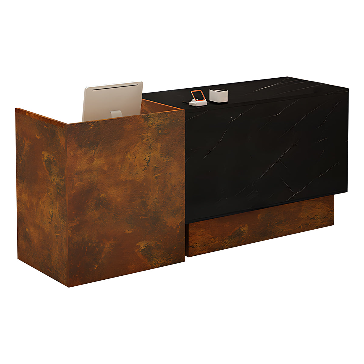 Minimalist Modern Reception Desk with Thickened Desktop and Sturdy Construction