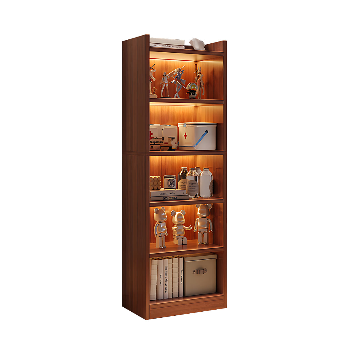 Contemporary Floor-Standing Bookshelf with Sturdy Space-Saving Design