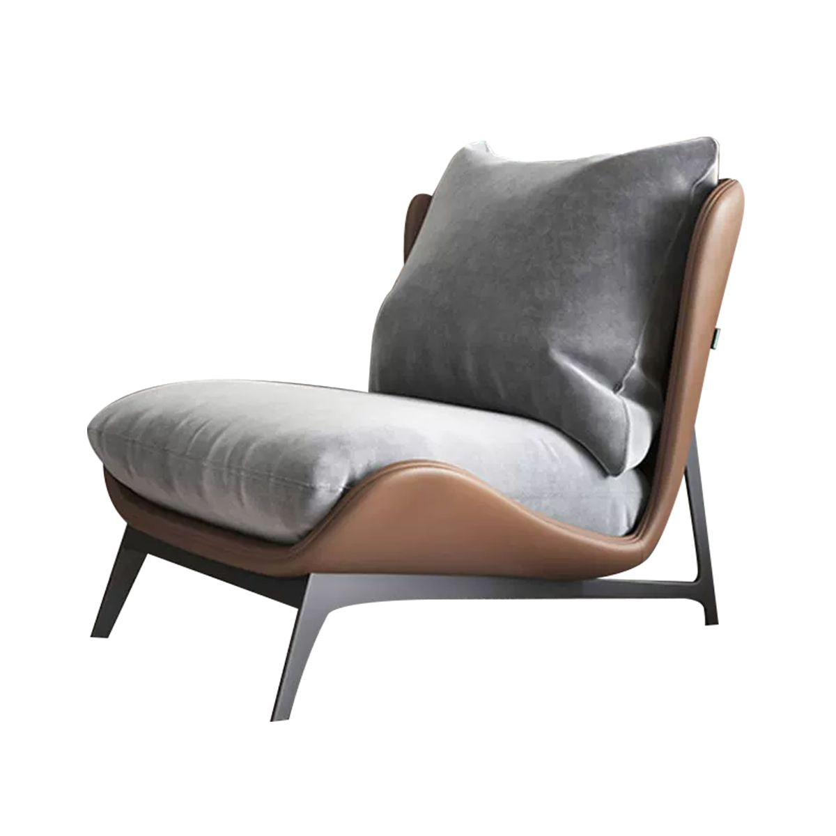 Italian-Style Accent Chair with Metal Legs
