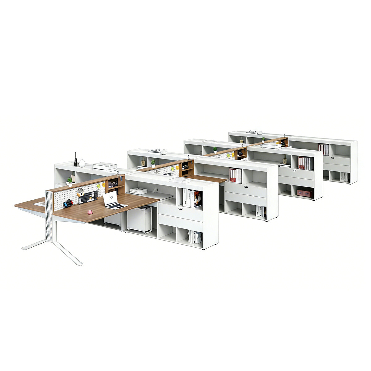 Modern Minimalist Office Desk with Built-In Outlets & Ample Storage