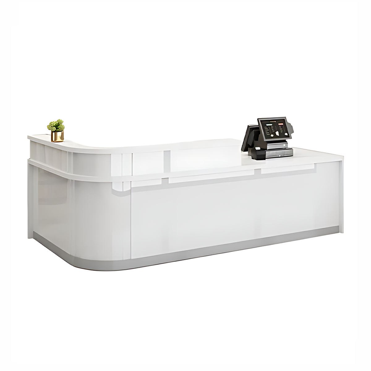 Rectangular Laminate Reception Desk with Filing Cabinet