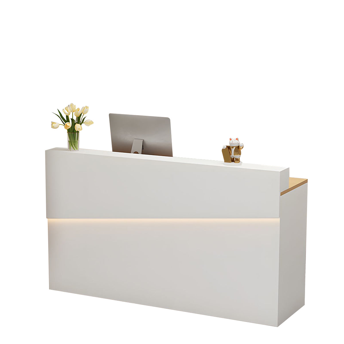 Minimalist and High-End Reception Desk with Elegant Light Strip and Thickened Desktop