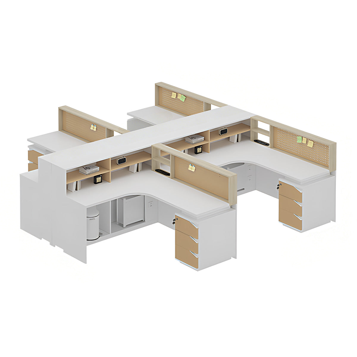 Modern Minimalist Office Desk with Built-In Outlets, Generous Storage, and Cable Management
