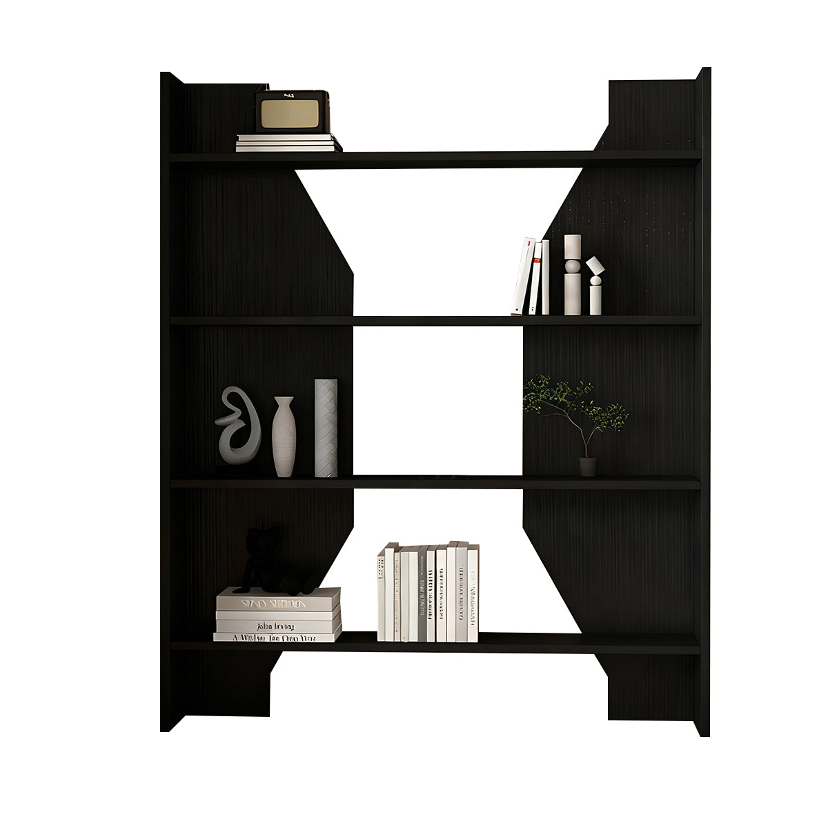 Solid Wood Bookshelf Multi-Layer Vertical Storage Eco-Friendly Durable