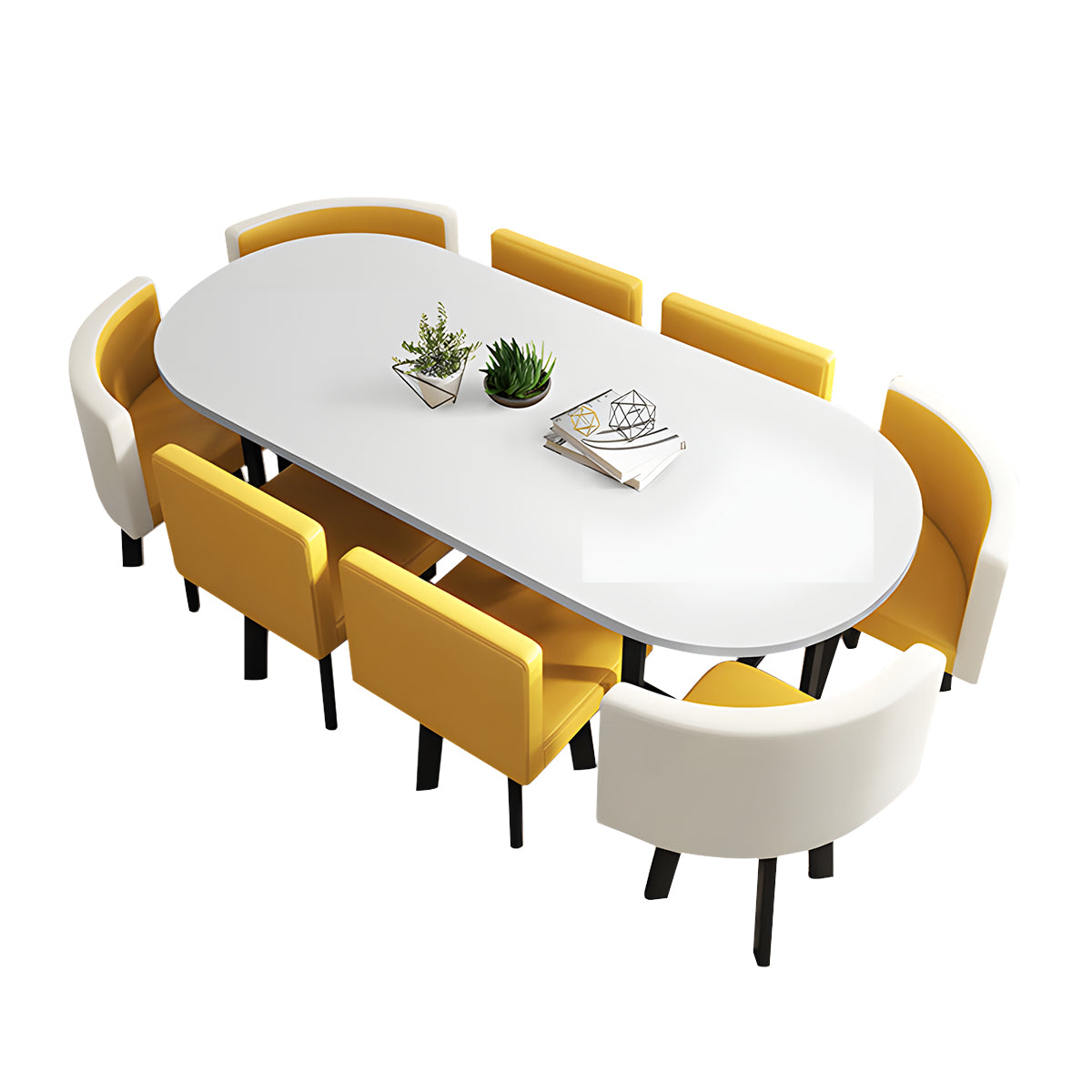 Oval White Conference Table Simple Modern