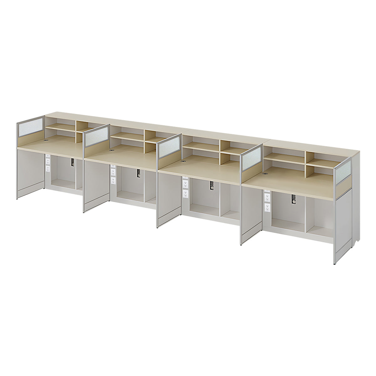 Stylish Ergonomic Office Desk with Semi-Transparent Partition Screen