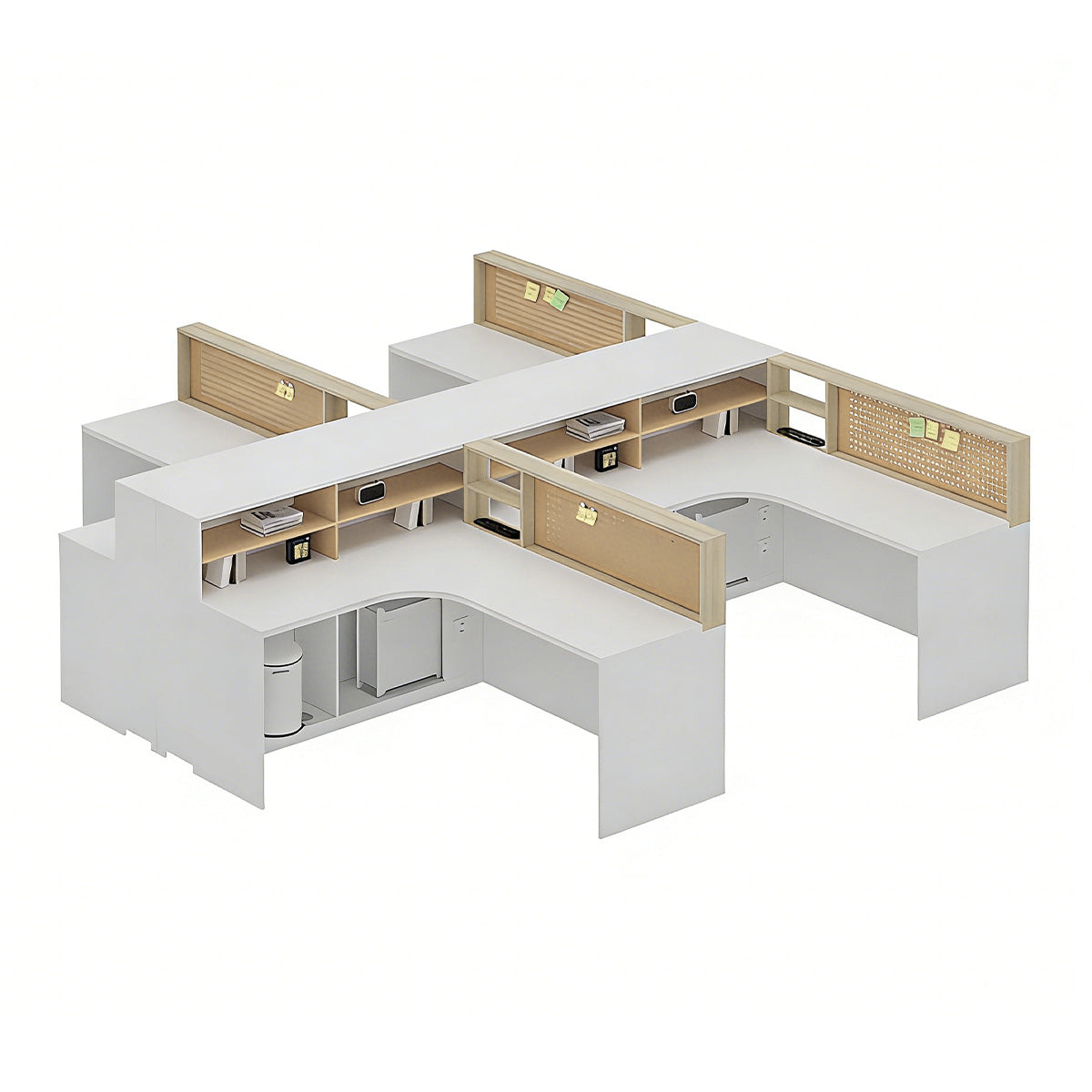 Modern Minimalist Office Desk with Built-In Outlets, Generous Storage, and Cable Management