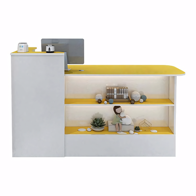 Modern  Reception Desk Retail Counter with Display Shelf（East Coast）