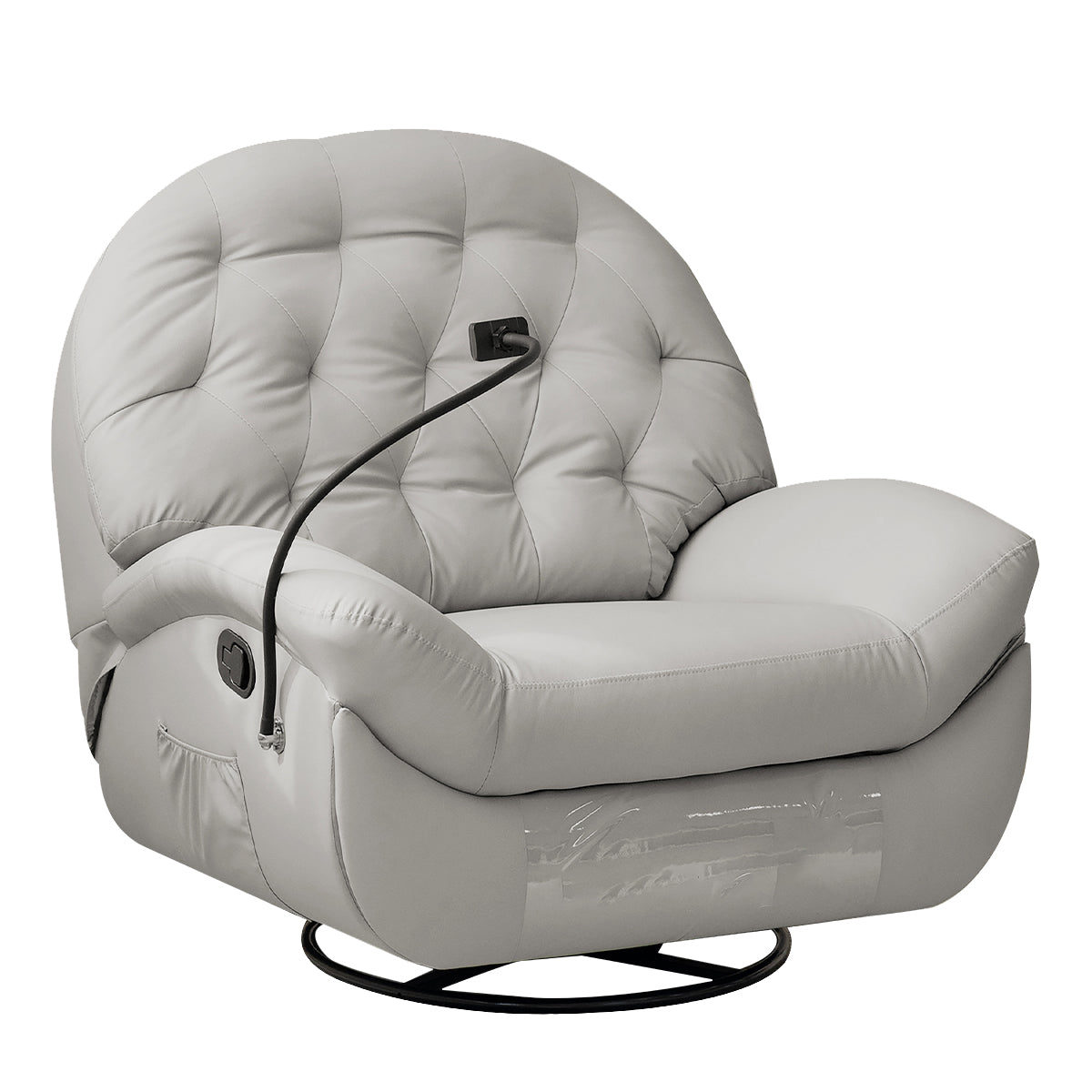 Half-Round Backrest Recliner Sofa with Phone Holder