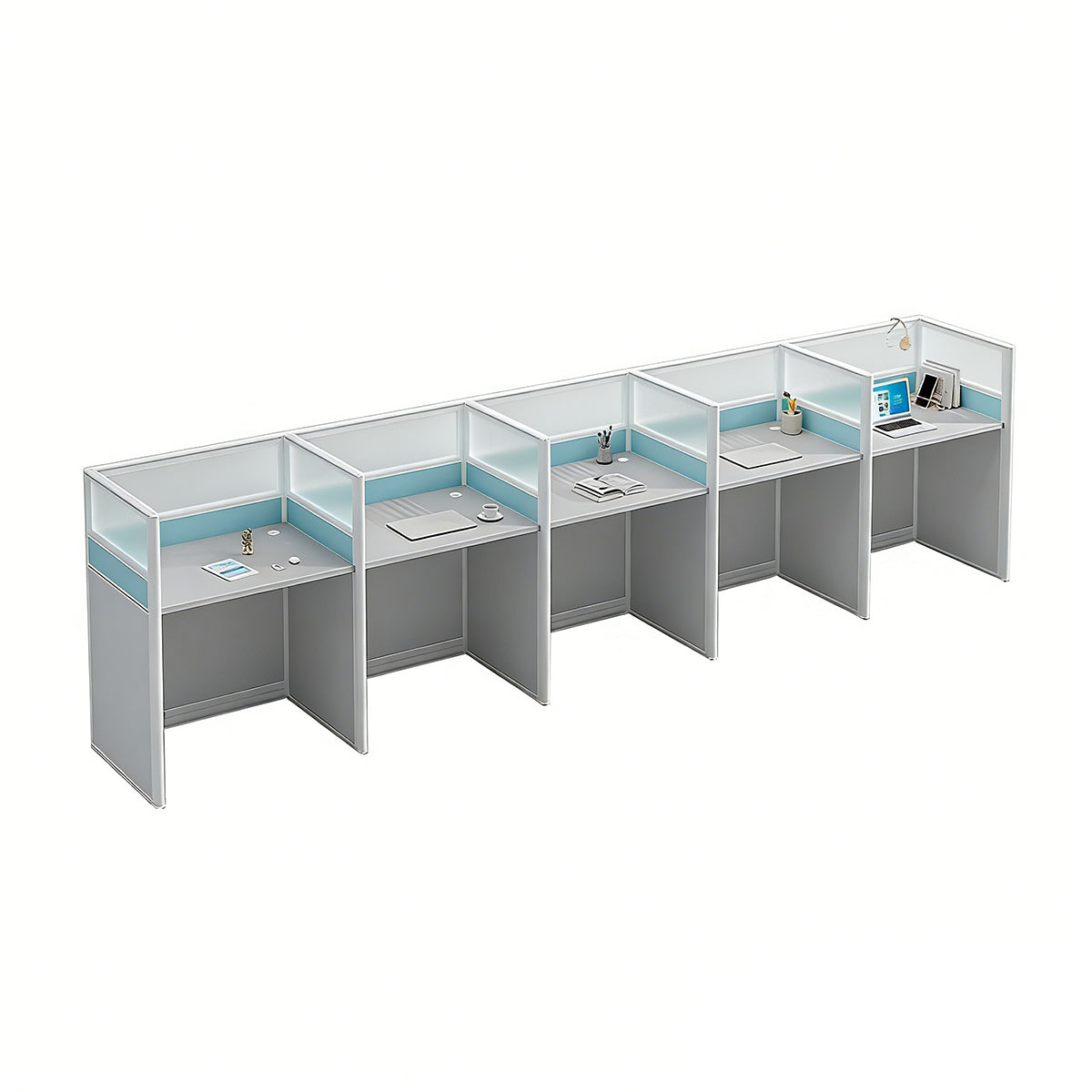 Workstation Desk with Divider Panels Eco-Friendly Sturdy Modular