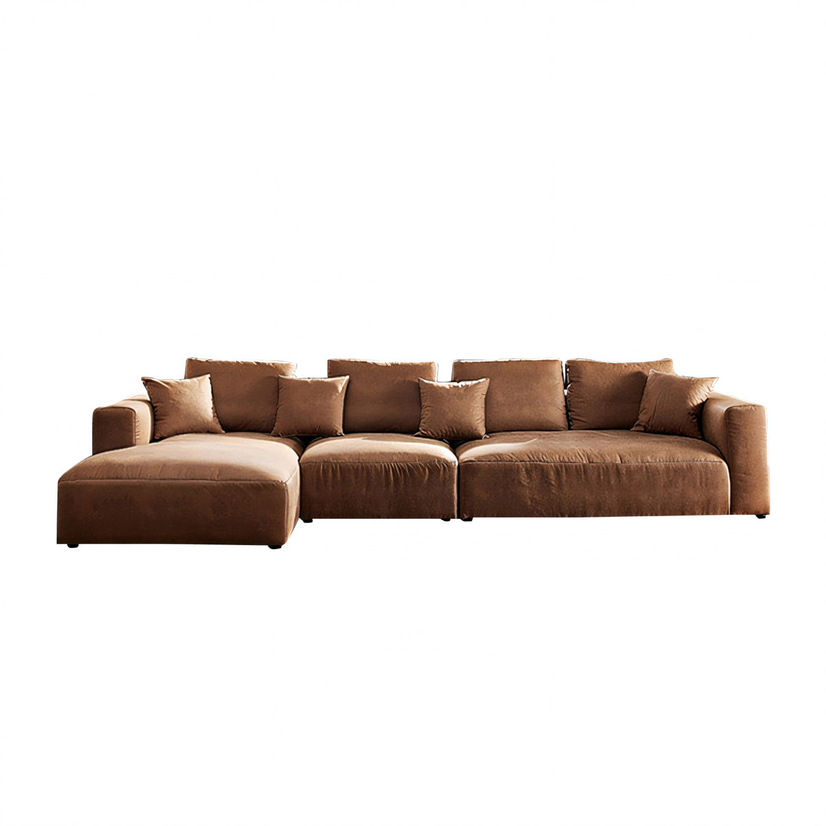 Minimalist Sectional Couch Brown Sofa