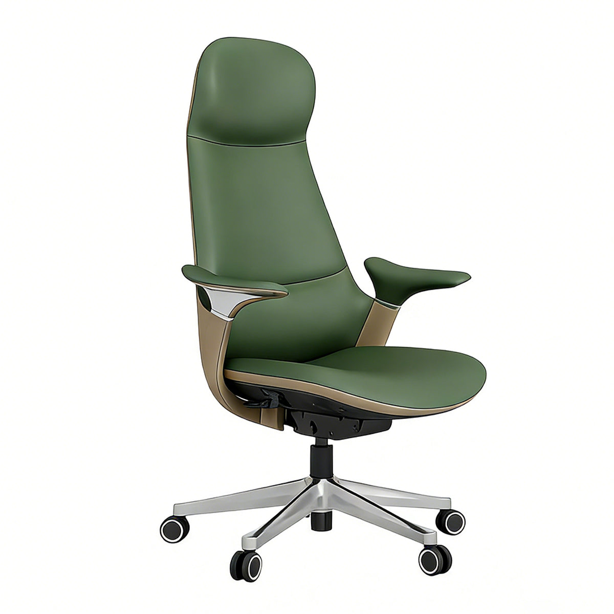 Leather Ergonomic Office Chair with Adjustable Recline and Armrests