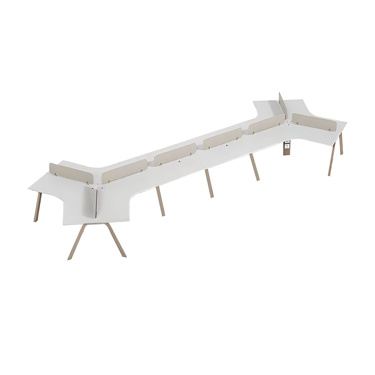 Office Desk, Khaki + White, Khaki + White finish, L246" x W88" x H30", for executive office workspace, modern executive office furniture