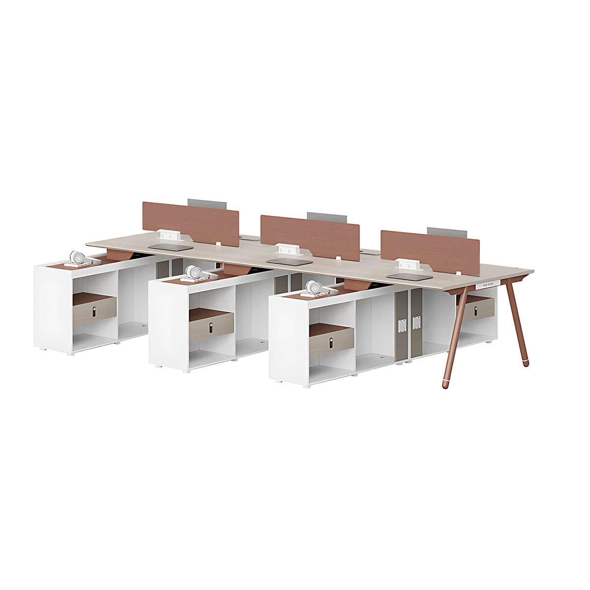 Stylish and Practical Office Staff Desk with Privacy Panel