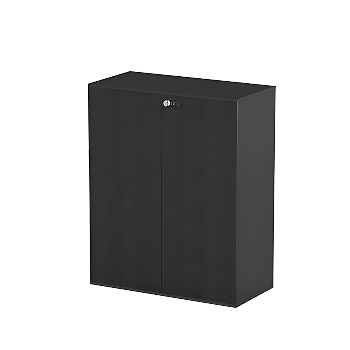 Large Black Storage Cabinet Eco Friendly with Wood Grain Finish