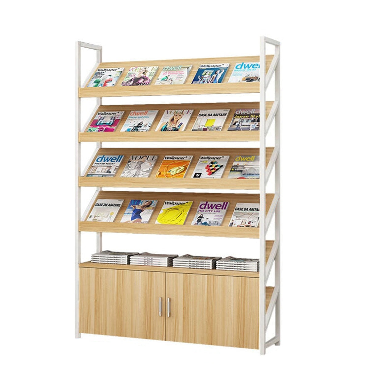 Fashionable Multi-Functional Bookshelf with Sturdy Frame and Large Storage Capacity