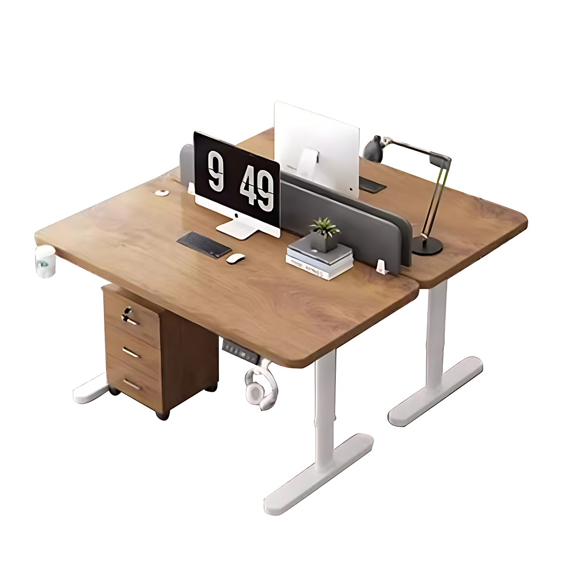 Premium Smart Height Adjustable Desk with Sturdy Steel Frame and Privacy Panel