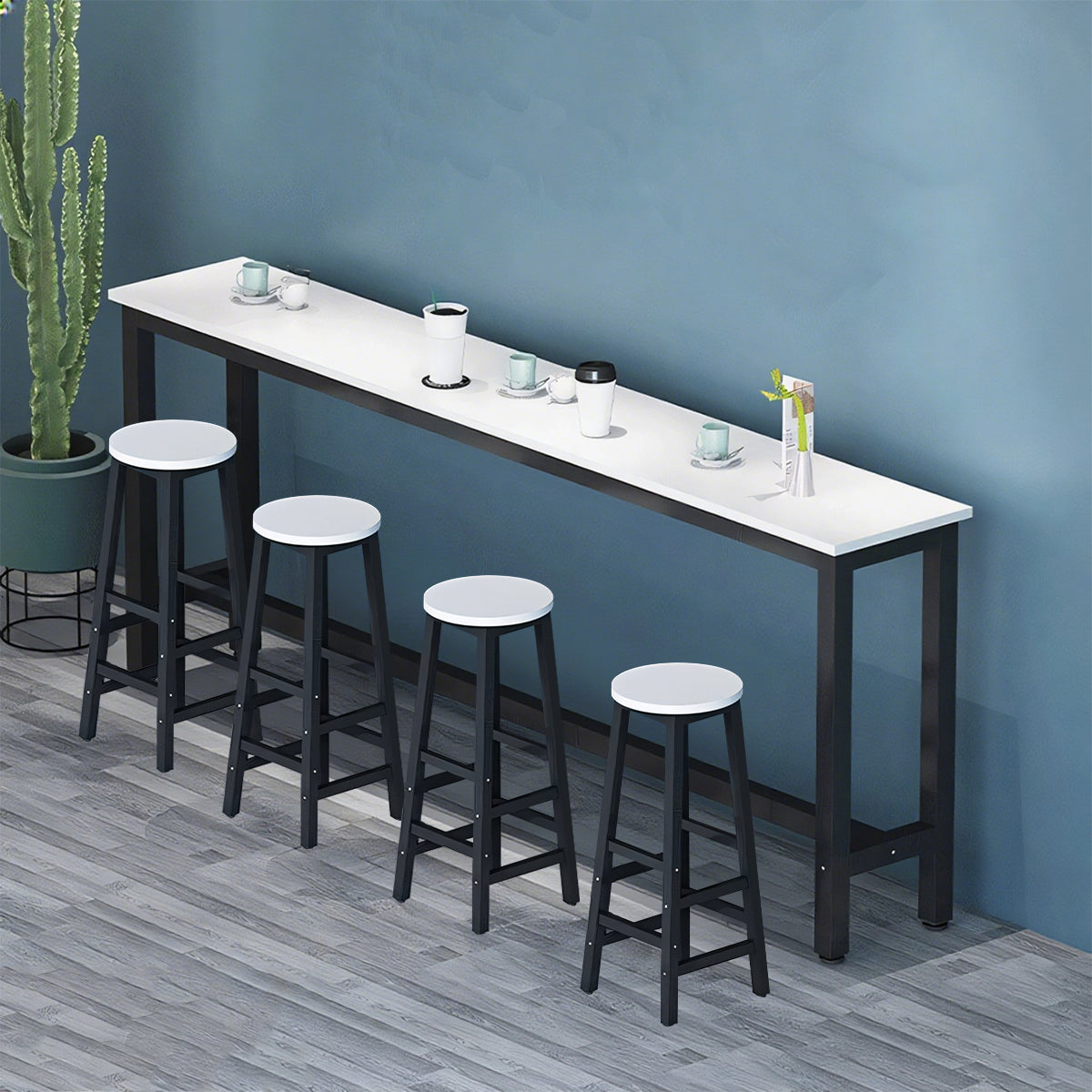 Solid Wood Bar Table Narrow Long Bar Top Table