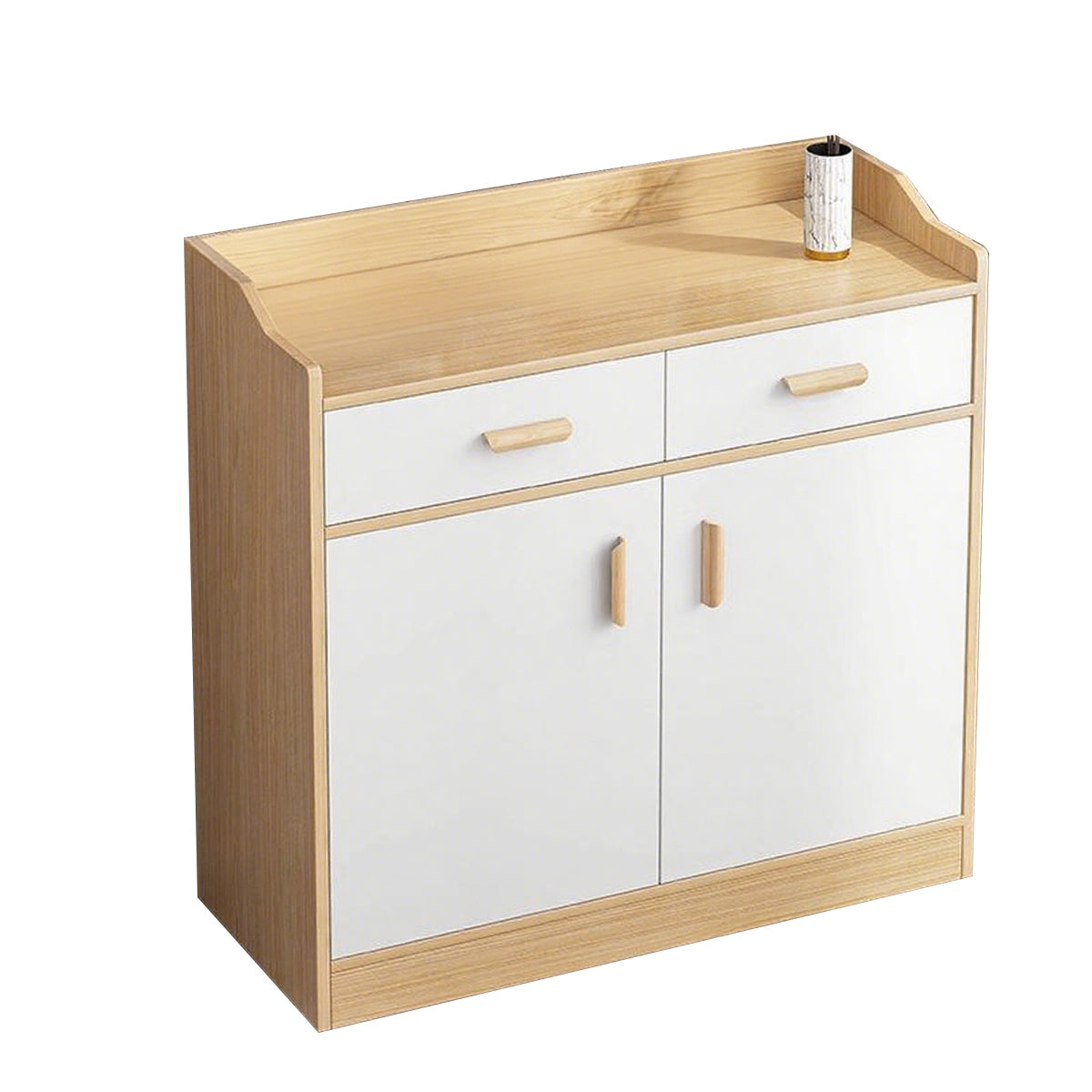 Modern Minimalist Storage Cabinet with Elevated Base and Elegant Handles