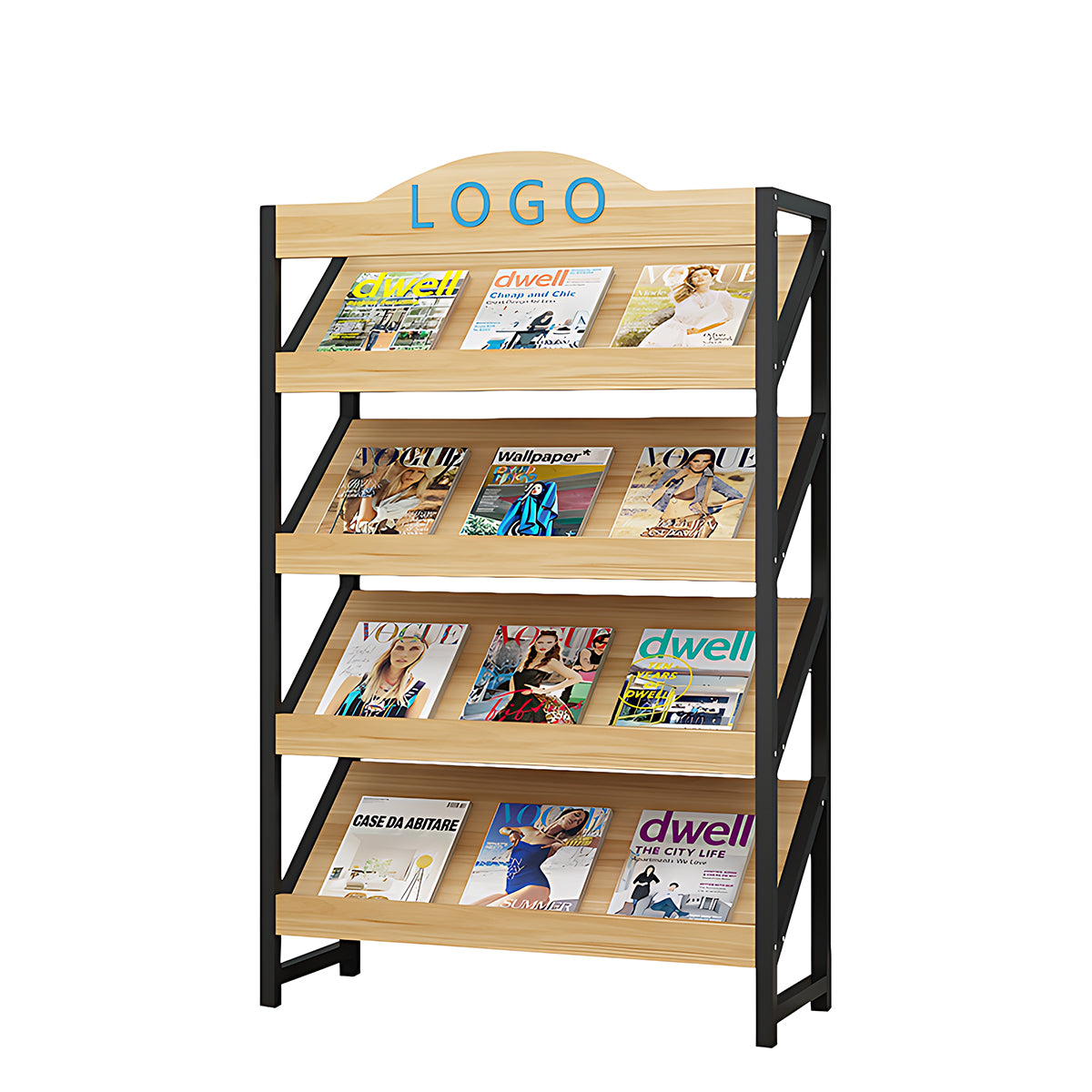 Fashionable Multi-Functional Bookshelf with Sturdy Frame and Large Storage Capacity