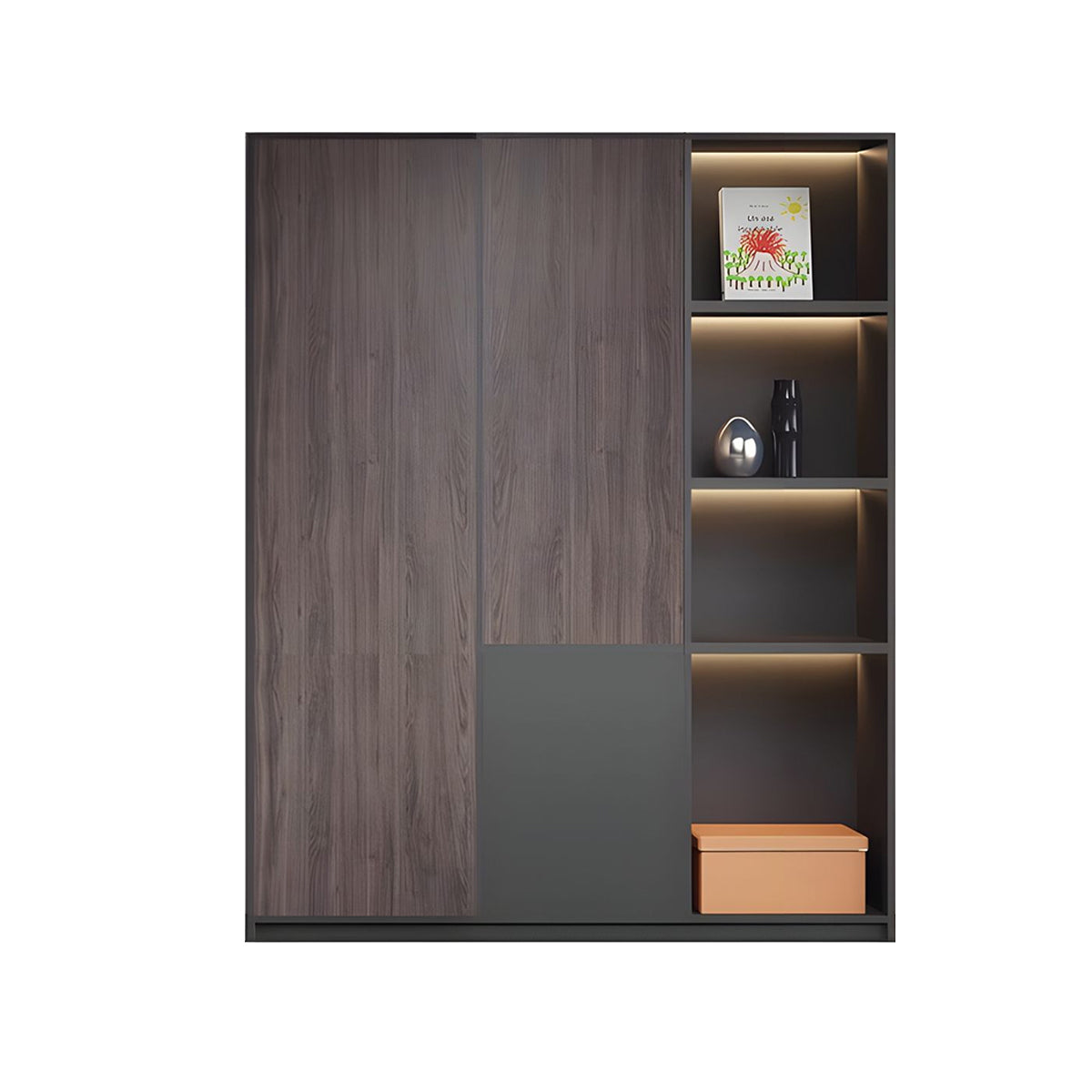 Premium Executive Office Wooden Cabinet with Shelves, Lockable Compartments, and Sliding Doors for Workplace Organization