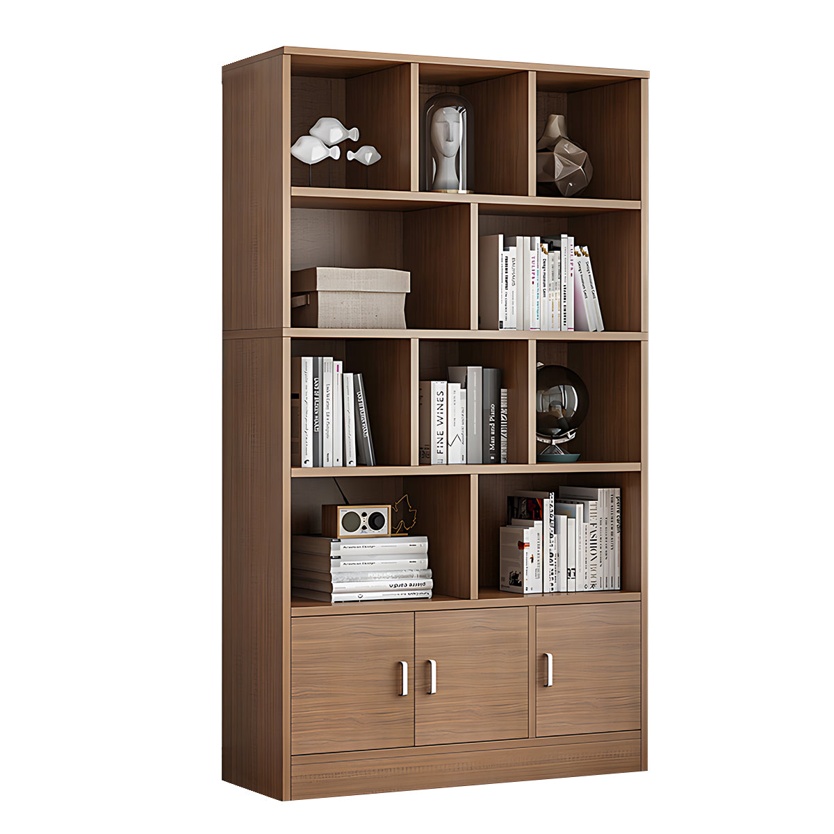 Minimalist Wooden Floor-Standing Bookshelf with Open Storage