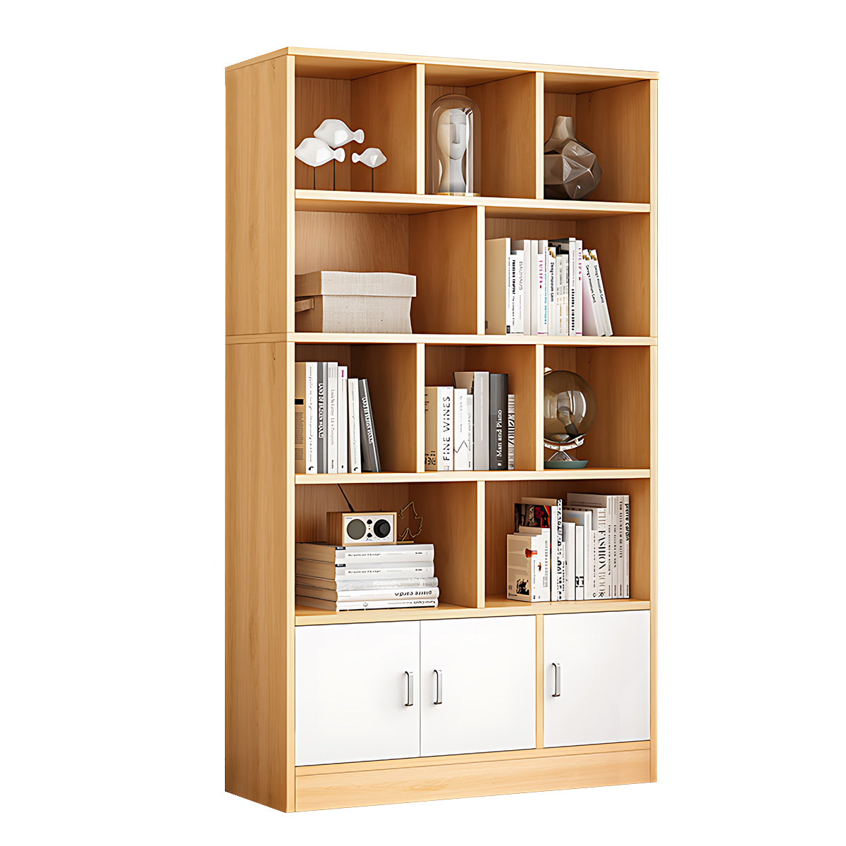 Minimalist Wooden Floor-Standing Bookshelf with Open Storage