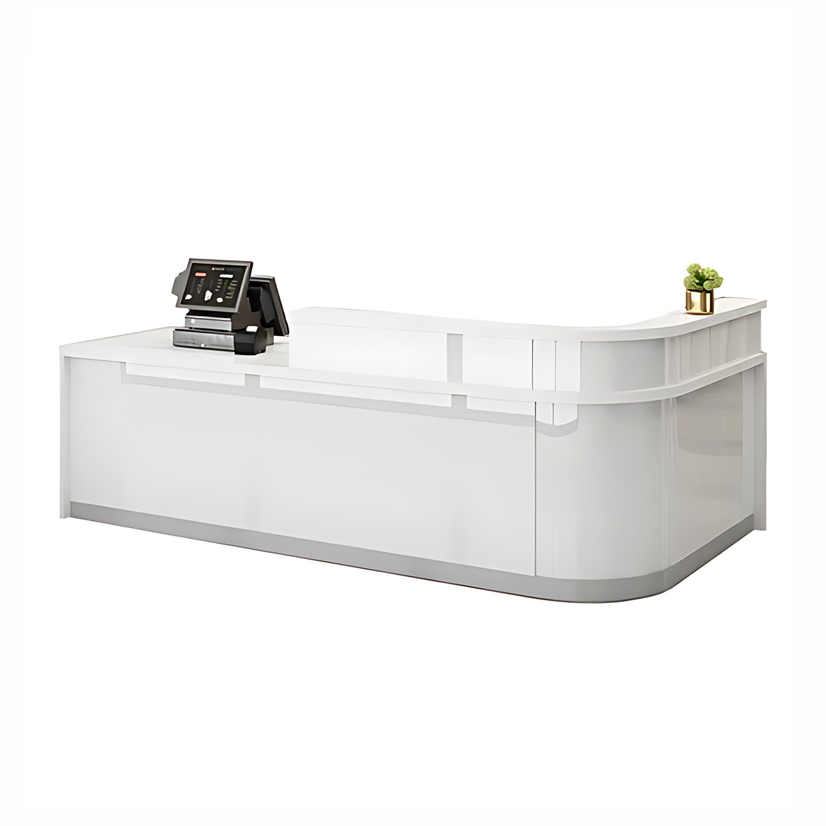 Rectangular Laminate Reception Desk with Filing Cabinet