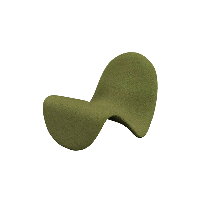 Creative Curved Fabric Small Sized Reclining Sofa for Two in Green