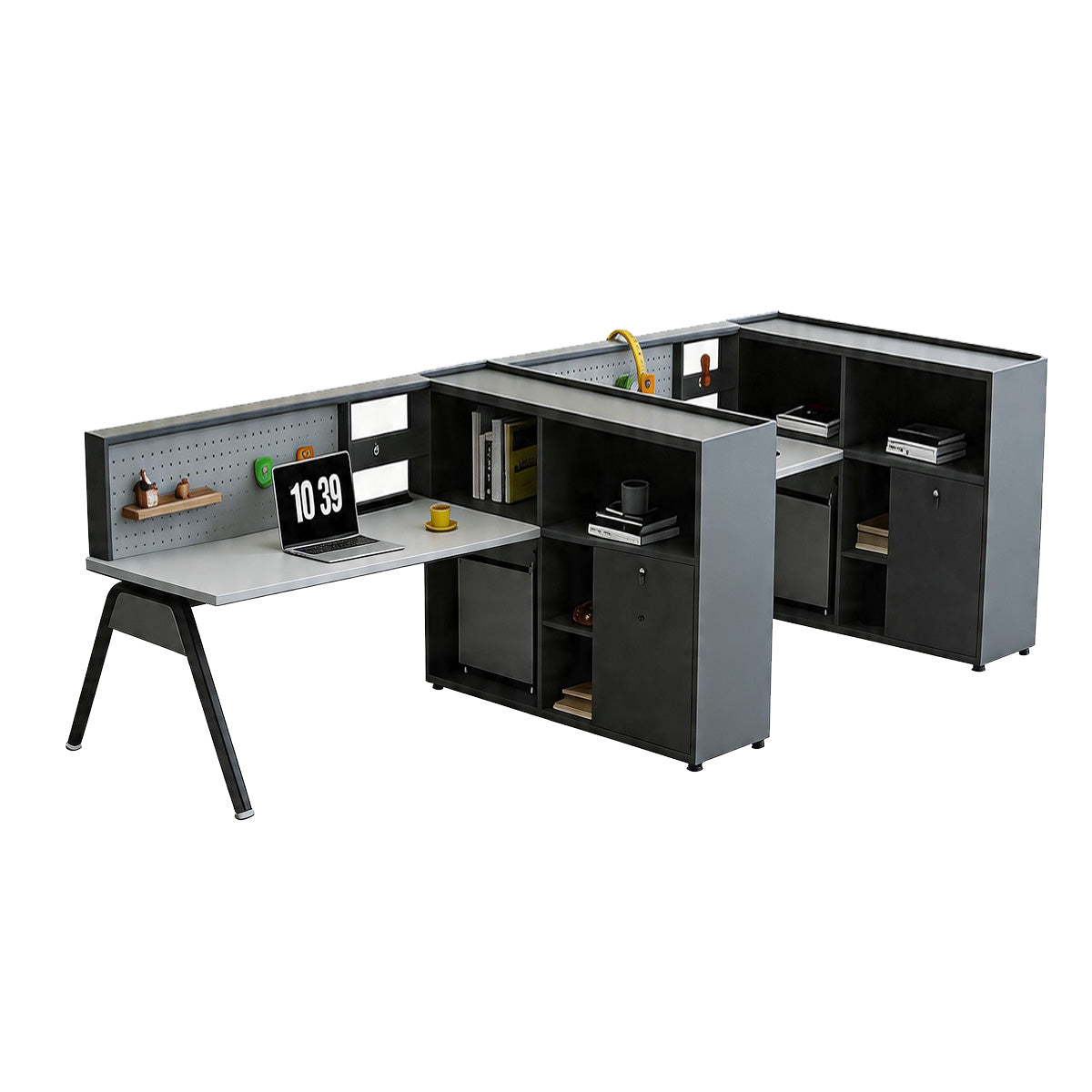 Office Desk, Side-by-Side 2-Person, L118" x W47" x H43", for executive office workspace, modern executive office furniture