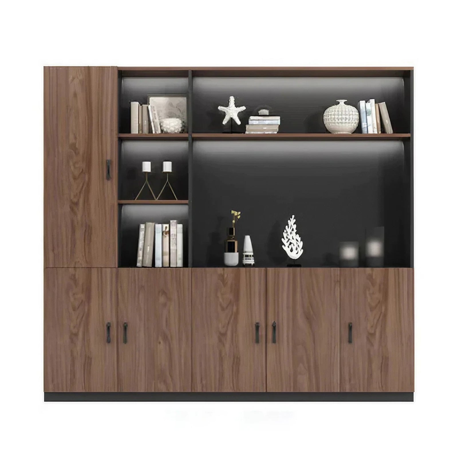 Classic and Stylish Floor-standing File Cabinet with Open Storage Compartments Design