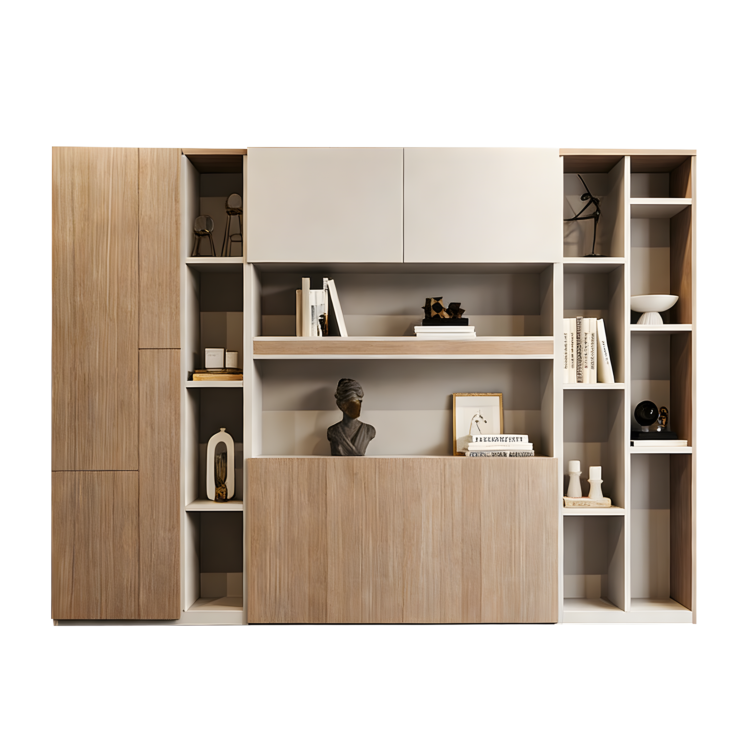 Sleek Executive Desk with Built-In Outlets & Double-Layer Storage