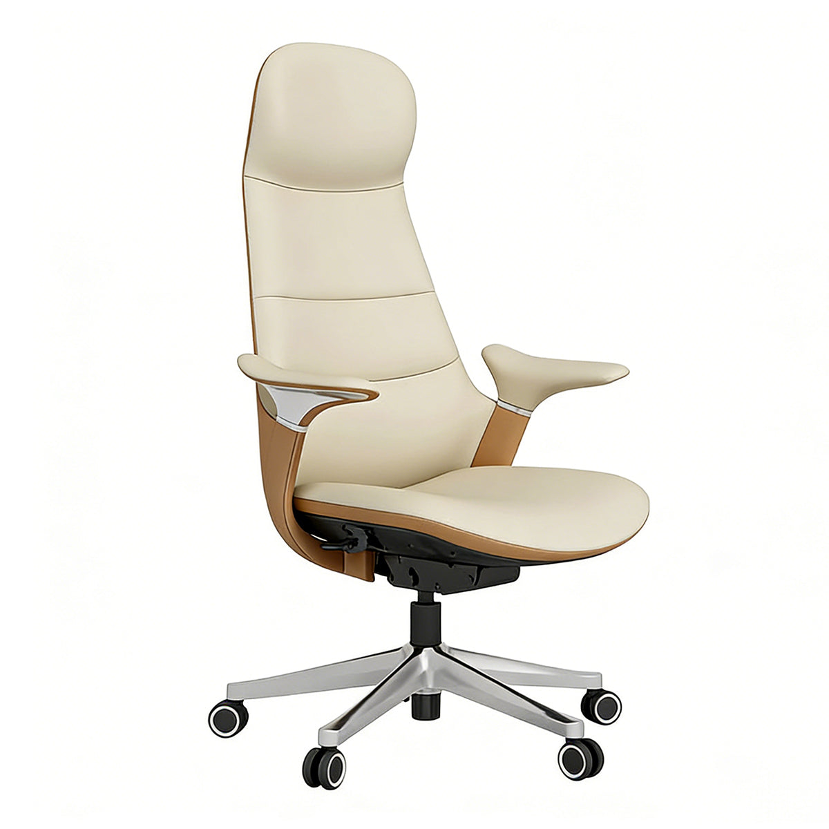 Leather Ergonomic Office Chair with Adjustable Recline and Armrests