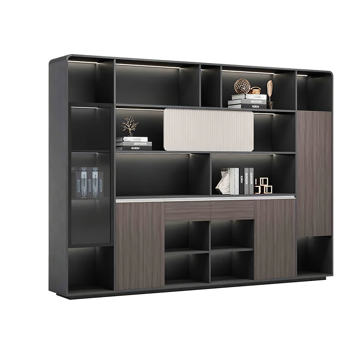 Executive Desk, matching file cabinet, L94" x W16" x H79", for executive office workspace, modern executive office furniture