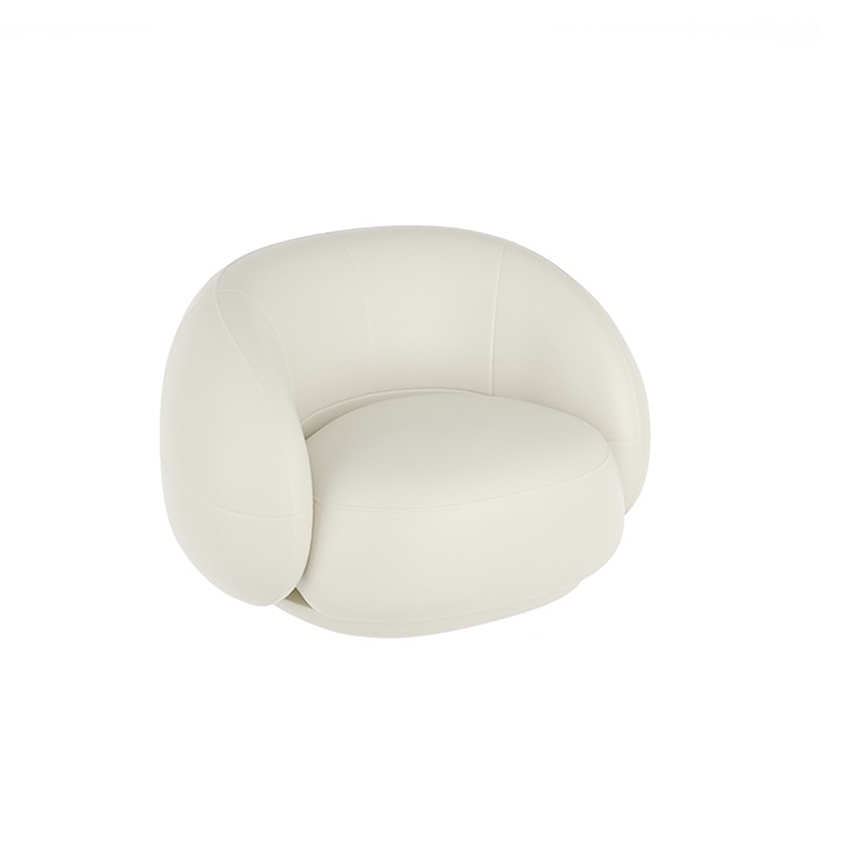 Modern Italian White Sofa with Plush Backrest and Oversized Armrests