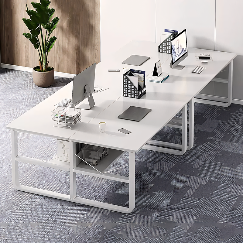 Simple  Office Desk with Partition for Staff, Freely Customizable, U Shaped Bracket