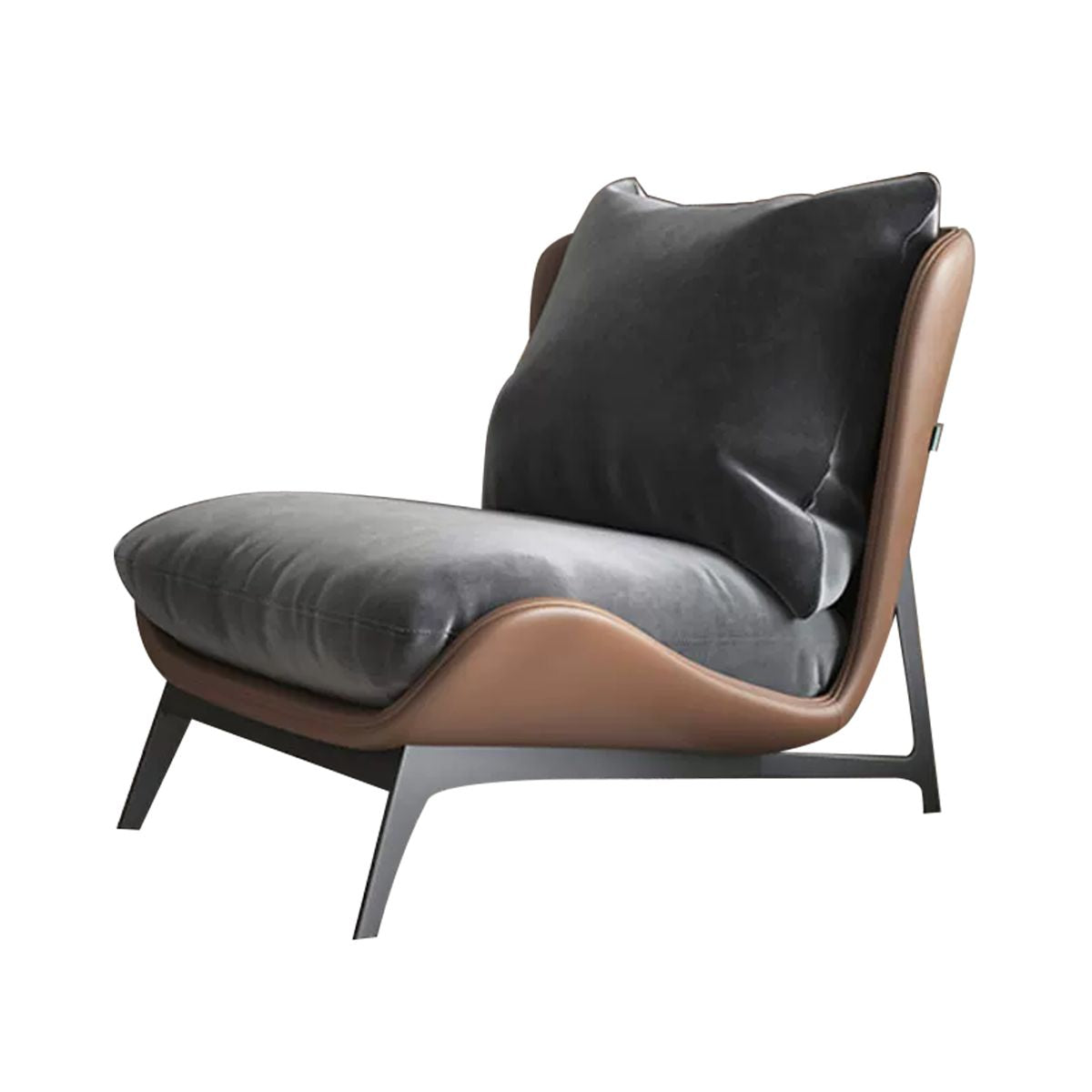 Italian-Style Accent Chair with Metal Legs