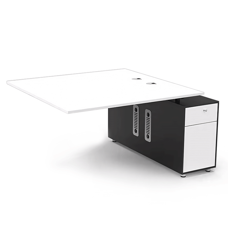 Minimalist Modern Screen Workstation Desk,White