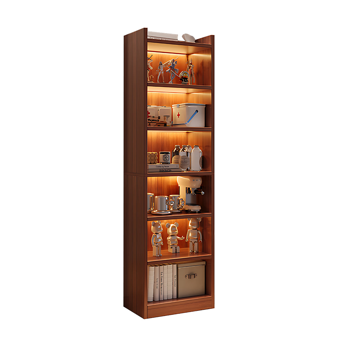 Contemporary Floor-Standing Bookshelf with Sturdy Space-Saving Design