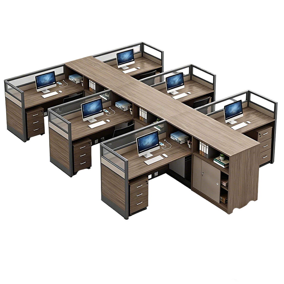 Stylish Low-Emission Office Desk with Privacy Screen for Cubicle Workspaces
