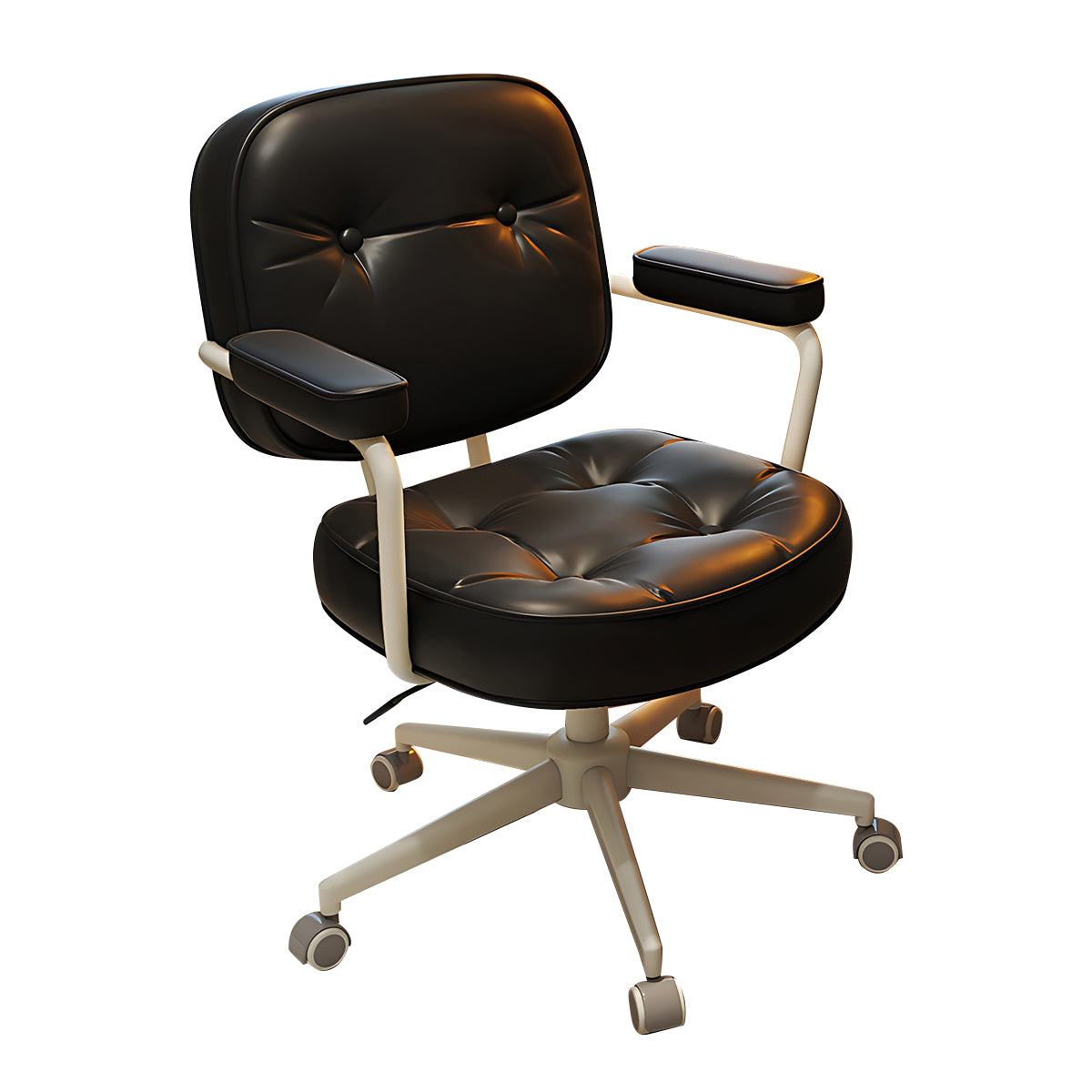 Premium Multi-Functional Office Desk with Steel Five-Star Base and Thick Armrests