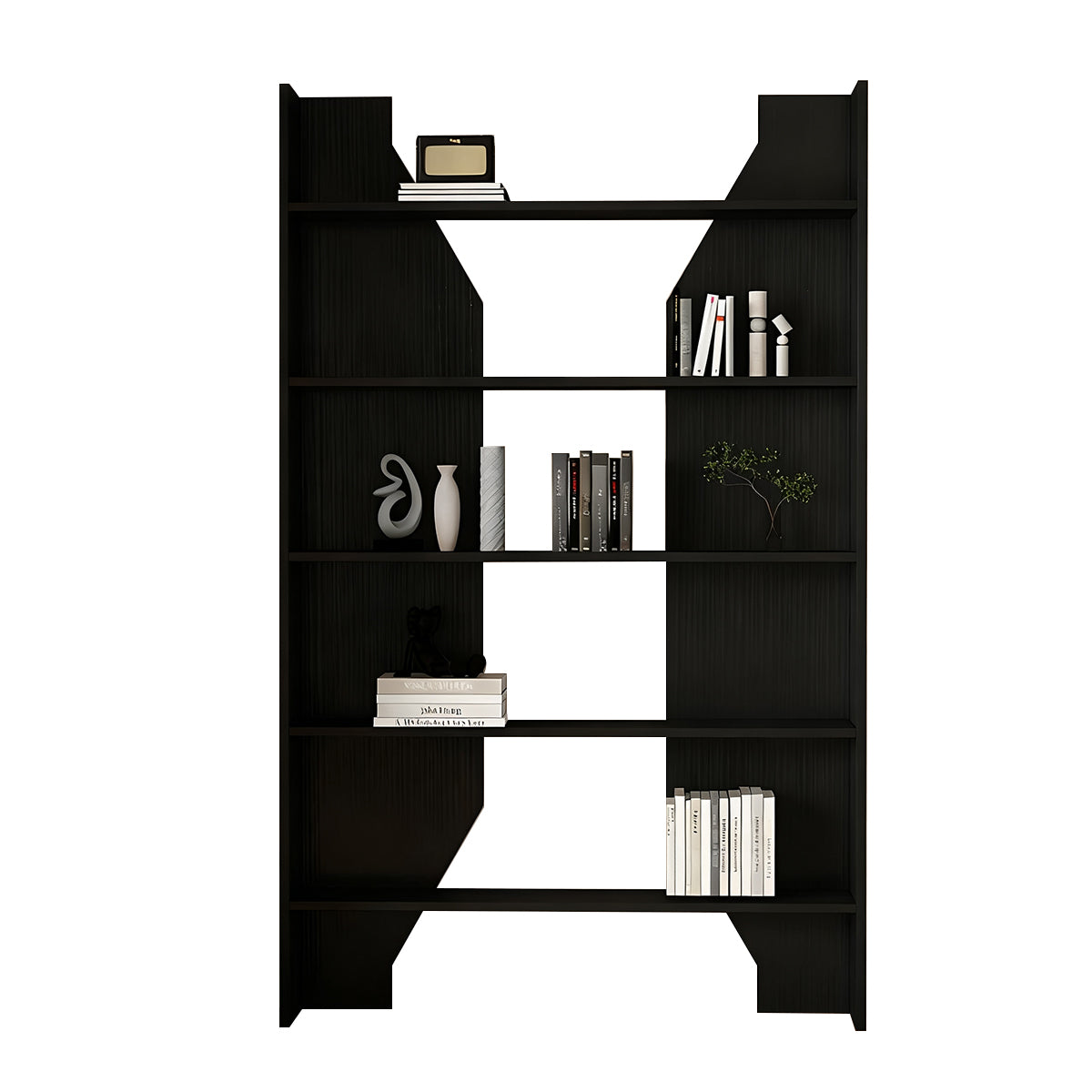 Solid Wood Bookshelf Multi-Layer Vertical Storage Eco-Friendly Durable