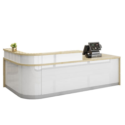Rectangular Laminate Reception Desk with Filing Cabinet