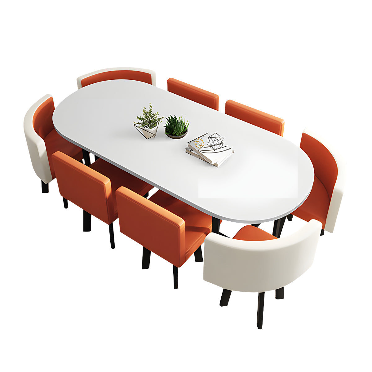 Oval White Conference Table Simple Modern