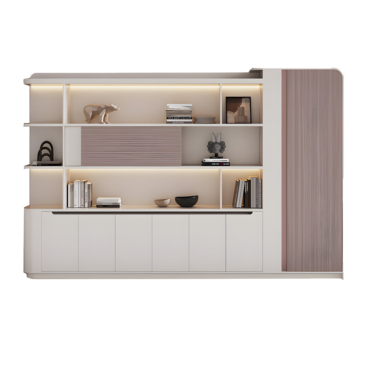 Durable Eco-Friendly Storage Cabinet with Open Shelves for Office
