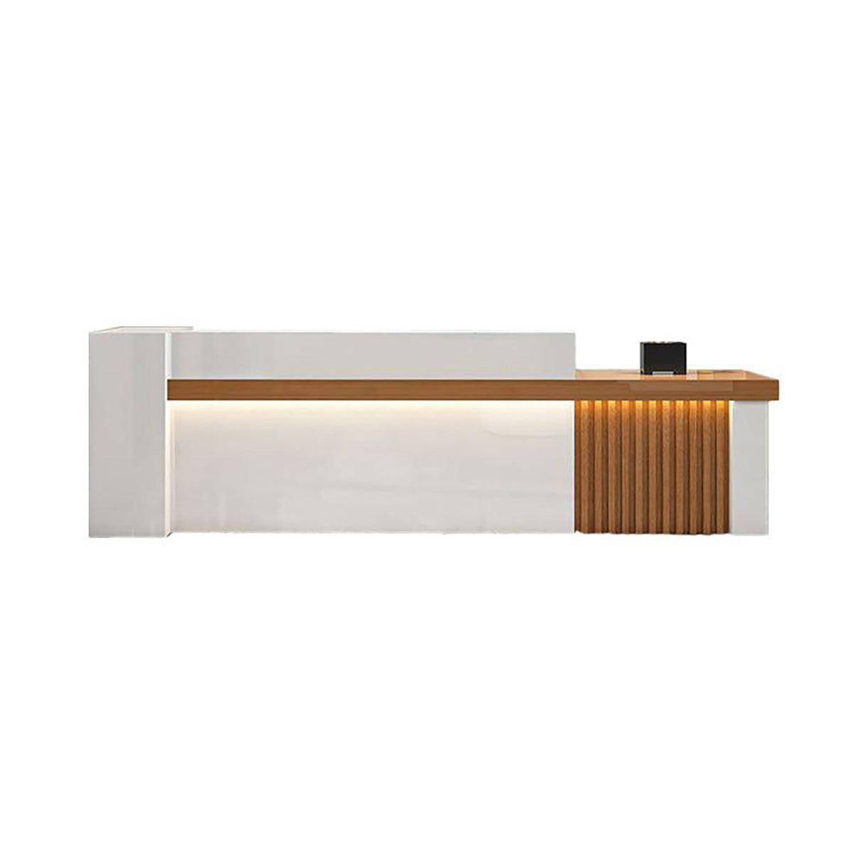 Modern Luxury Reception Desk with Counter and Integrated LED Accent Lighting