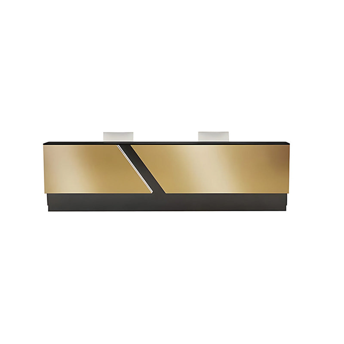 Reception Desk 39–87 in Wide with Ample Storage & Metal Base
